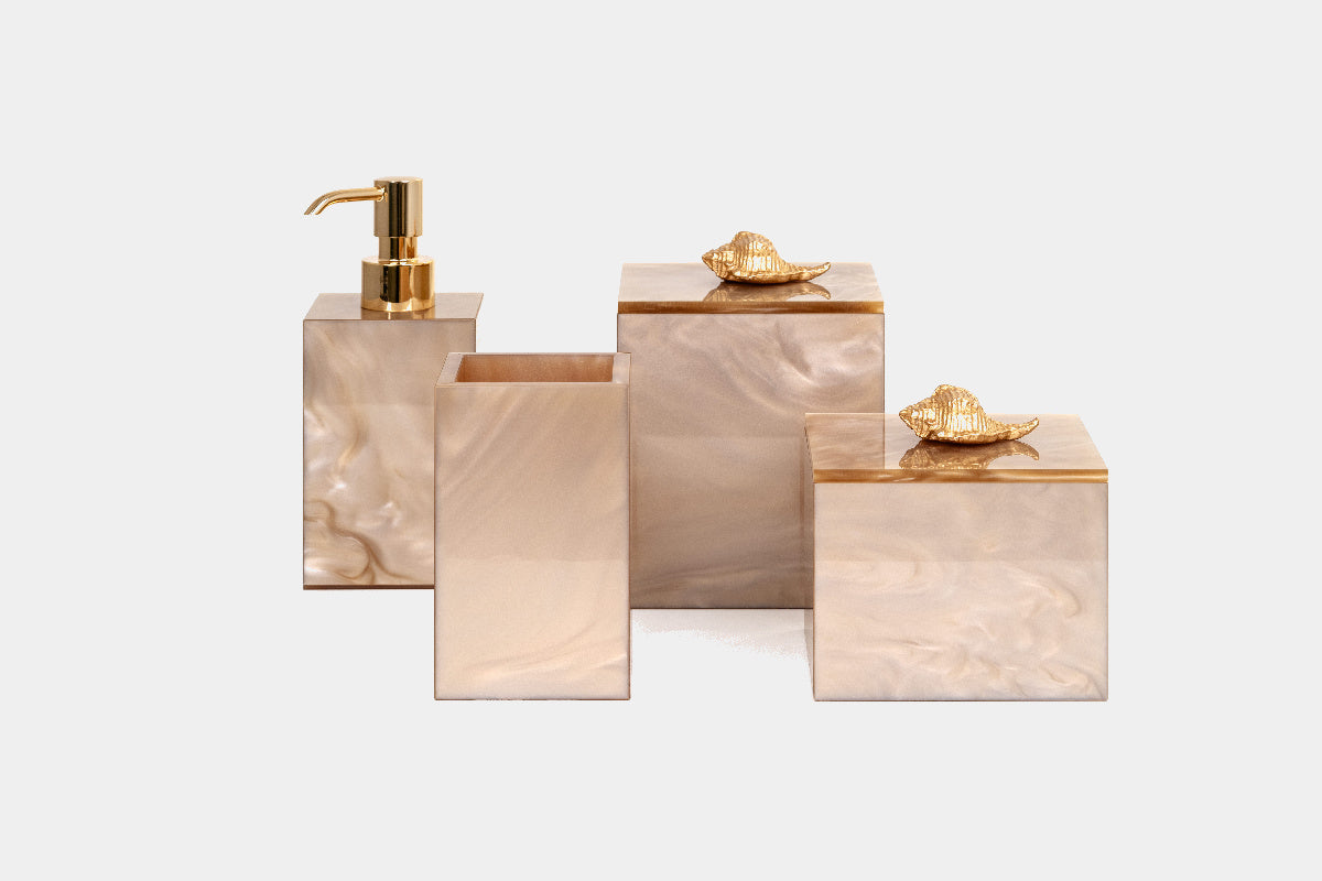 PINETTI Vysoký box na kosmetické drobnosti z leštěné pryskyřice BEA