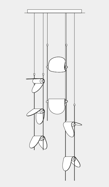Modulární světelný systém Ali di Luce od OliveLab