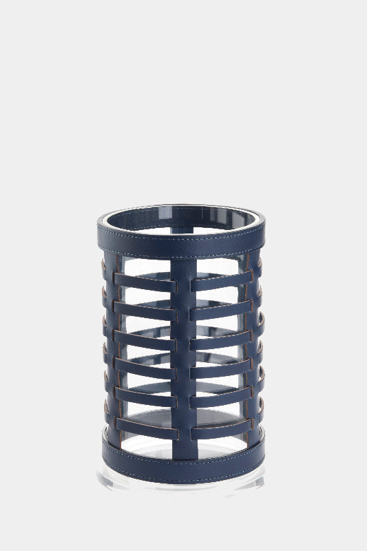 venkovní designová lucerna v kůži Riviere Hurricane