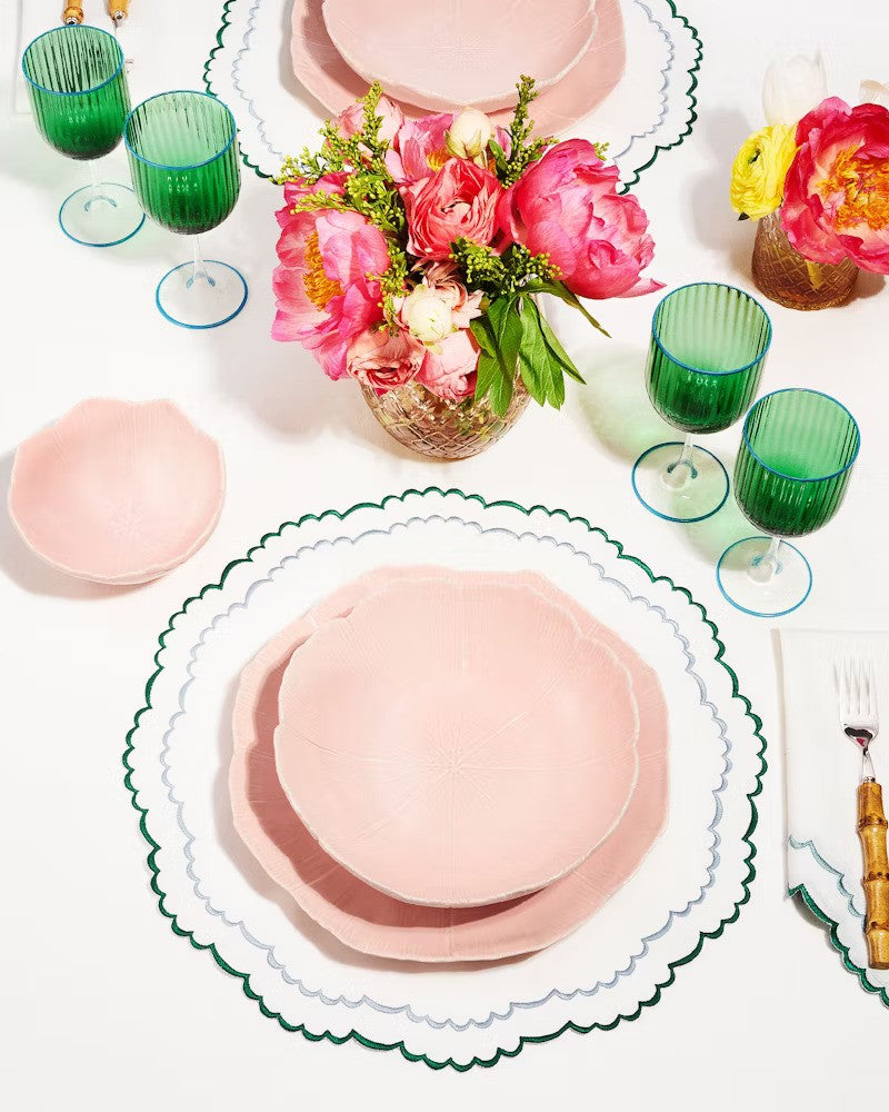 Aquazzura Allegra kulaté prostírání s výšivkou, sada 2ks