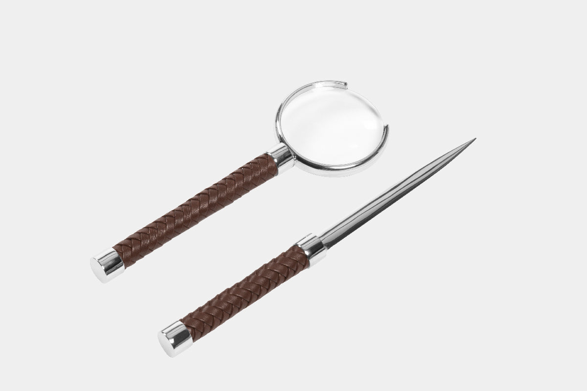 Elegantní set lupa a nůž na dopisy