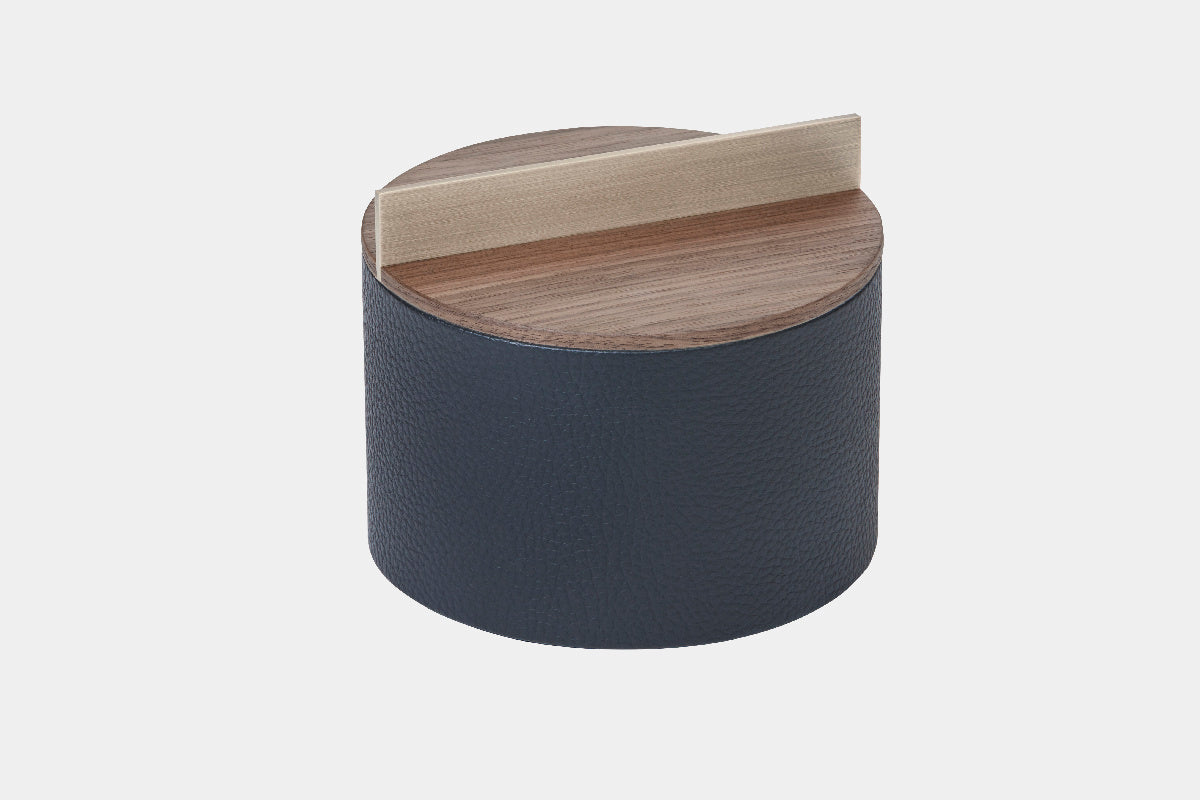 Riviere milano Kožený box DAMA s víkem z ořechového dřeva