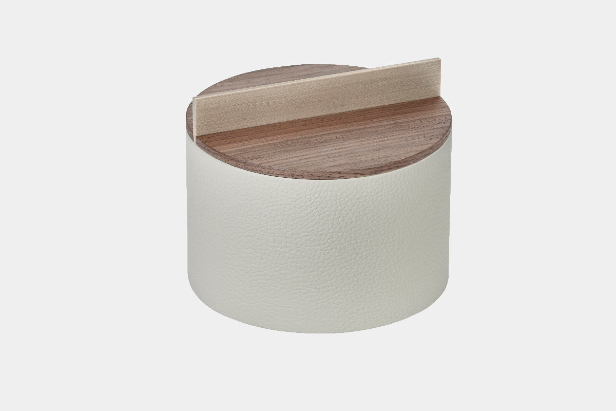 Riviere milano Kožený box DAMA s víkem z ořechového dřeva