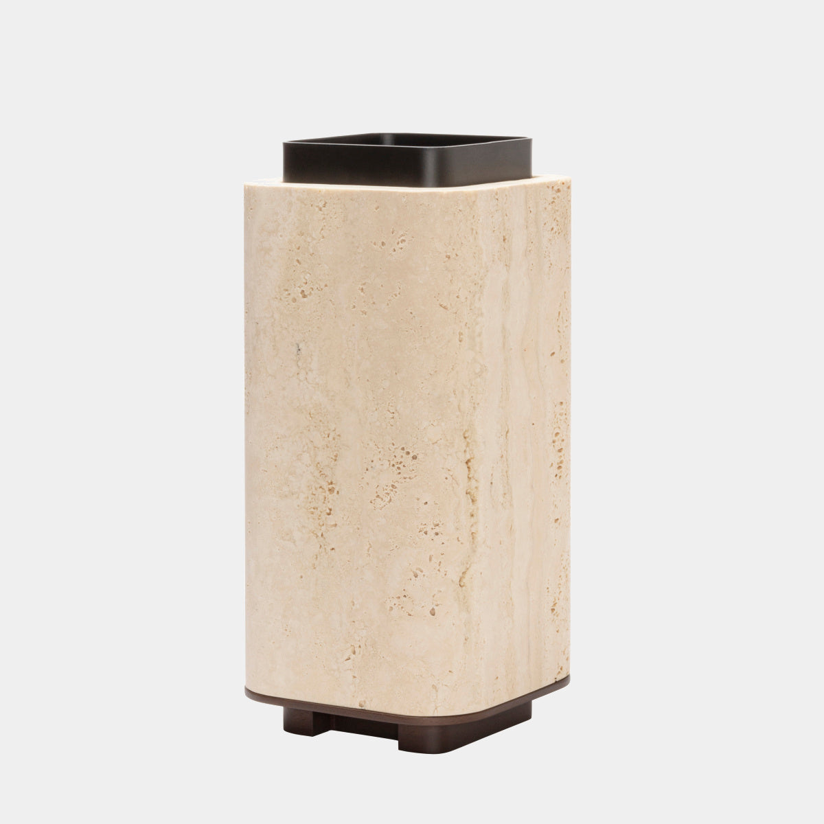 Lloyd designová váza z travertinu a bronzu