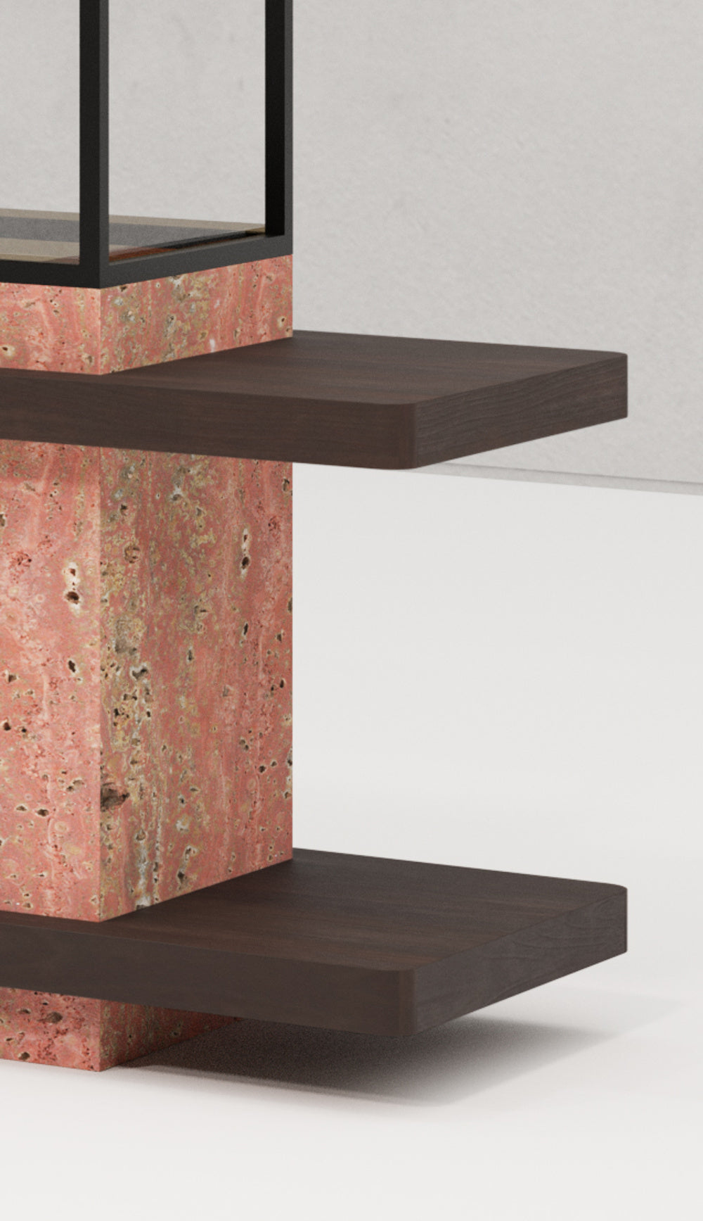 Elliott moderní knihovna s travertinovým podstavcem