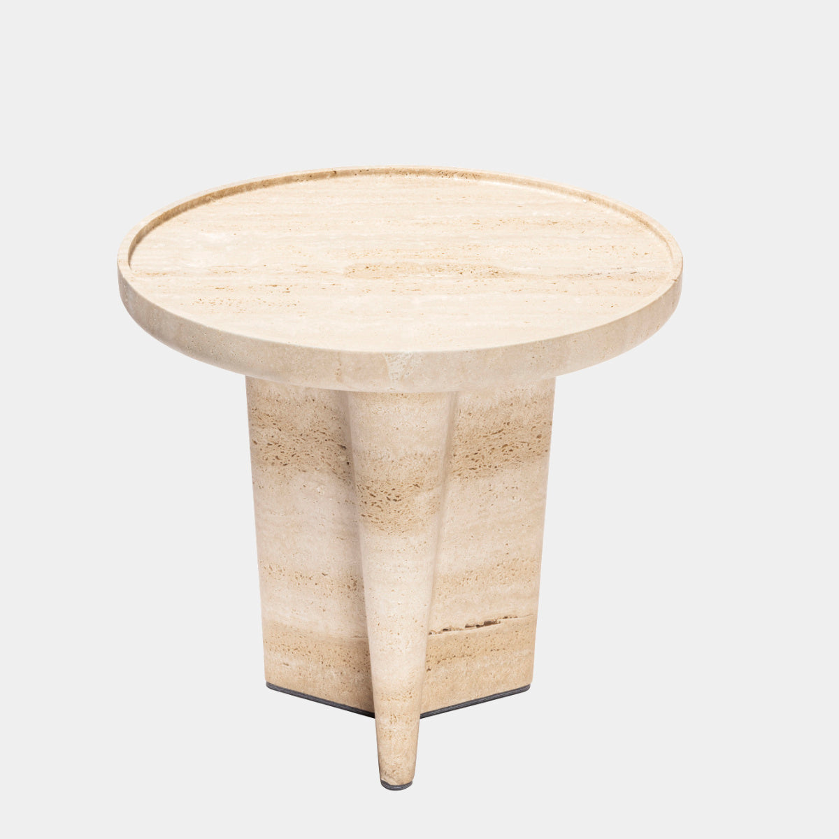 Tanell Designový příruční stolek ze světlého travertinu