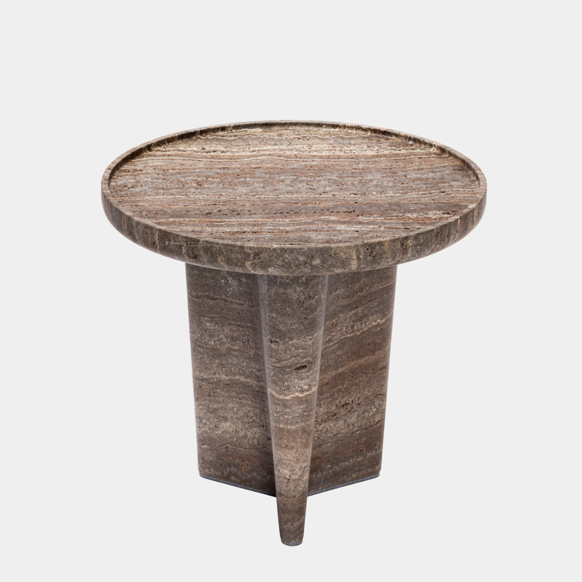 Tanell Designový příruční stolek z tmavého travertinu