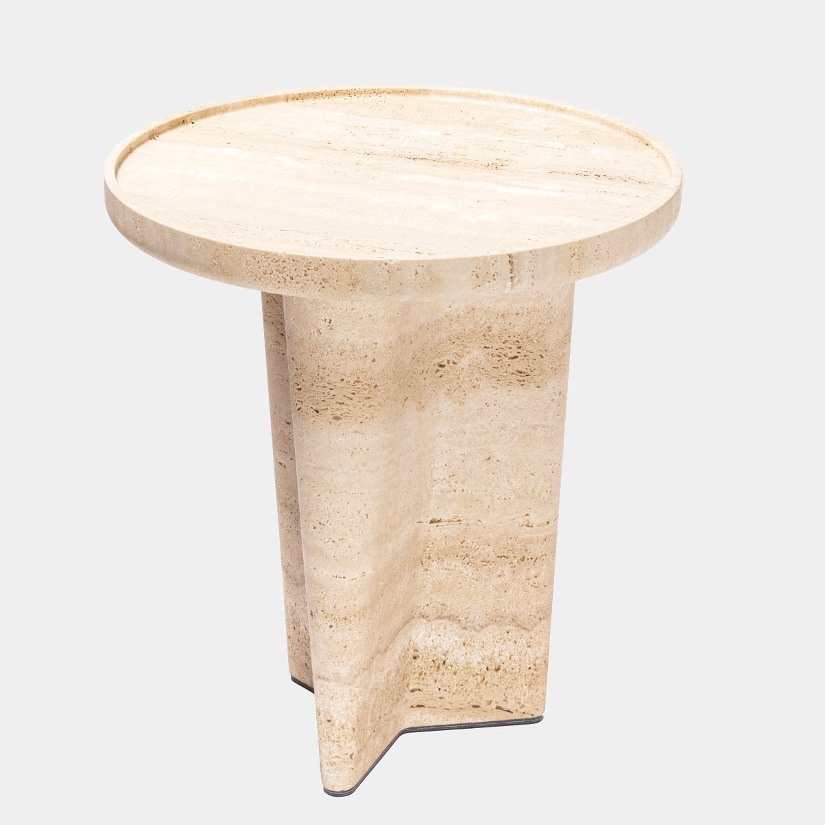 Tanell Designový příruční stolek ze světlého travertinu