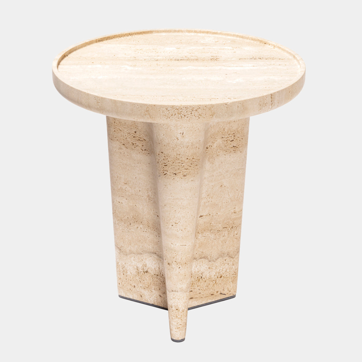 Tanell Designový příruční stolek ze světlého travertinu