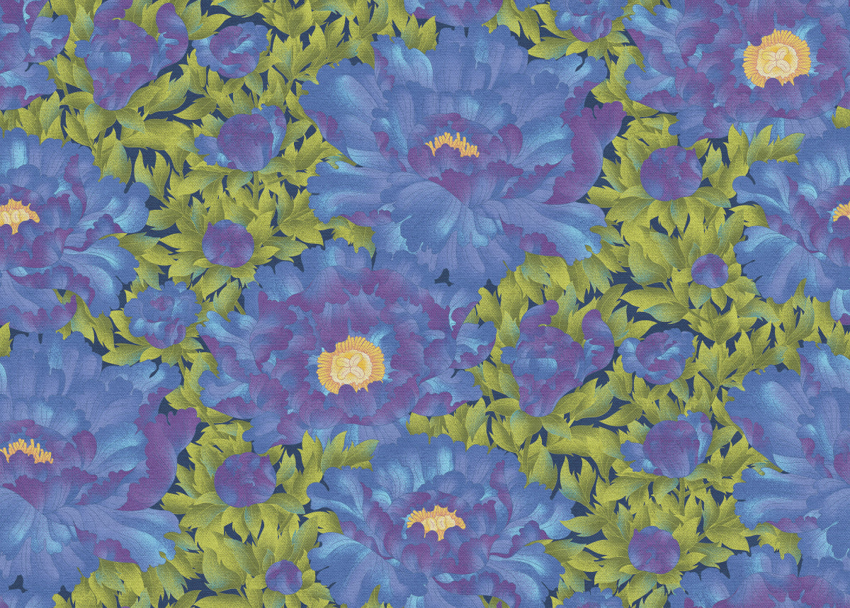 Luxusní Tapeta KAIKABI s květinovým vzorem modrá