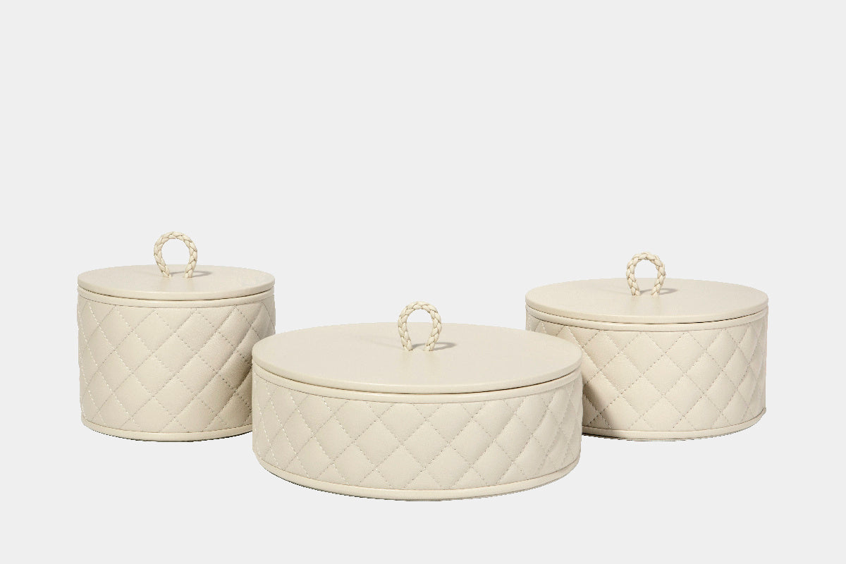 Kožená kulatá krabička s víkem JANA DIAMONDS