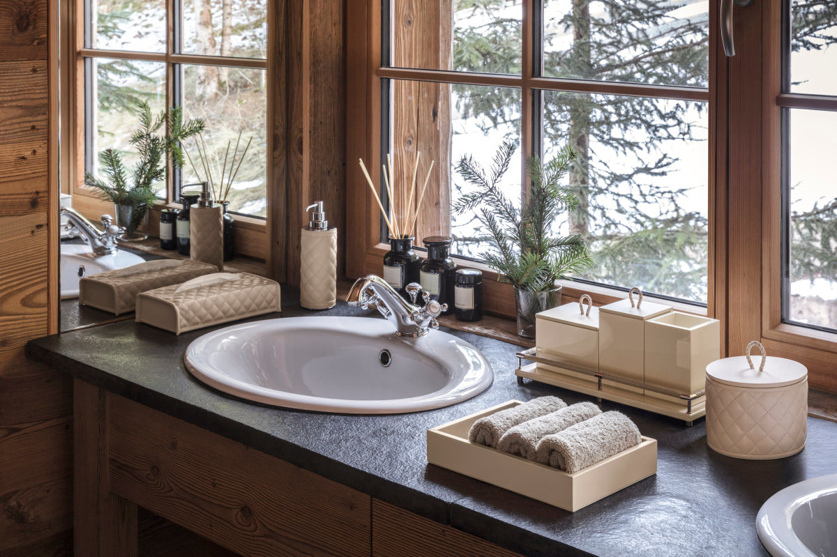 Podélný kožený box na papírové kapesníky ELBA DIAMONDS