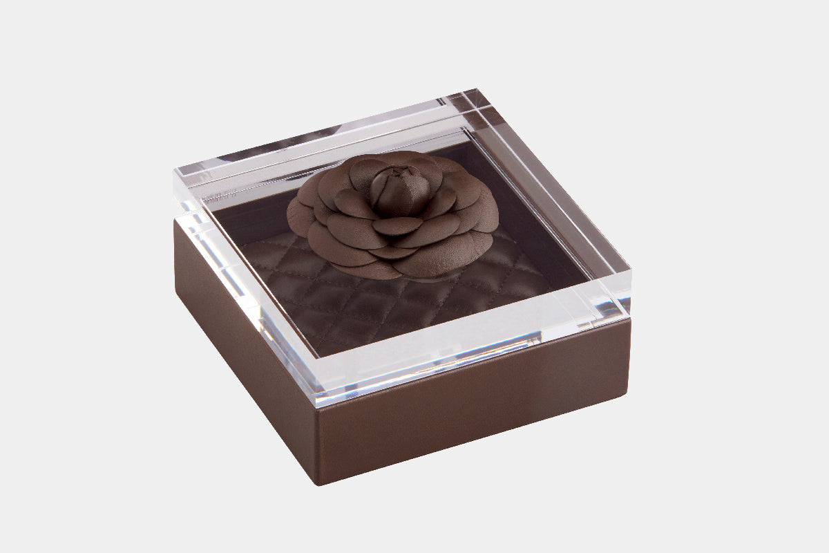 Kožená krabička na drobnosti s víkem FLEUR DIAMONDS