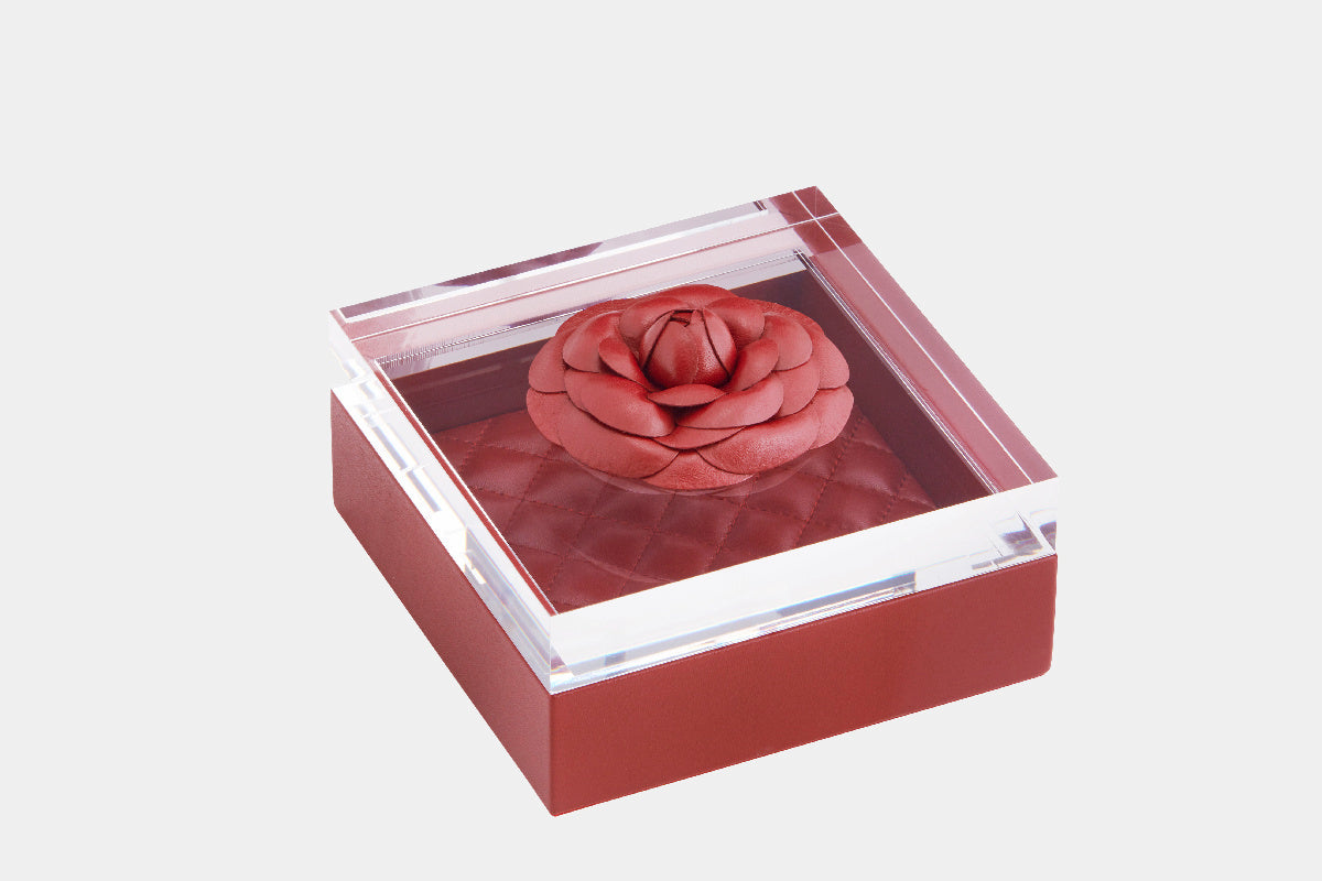 Kožená krabička na drobnosti s víkem FLEUR DIAMONDS