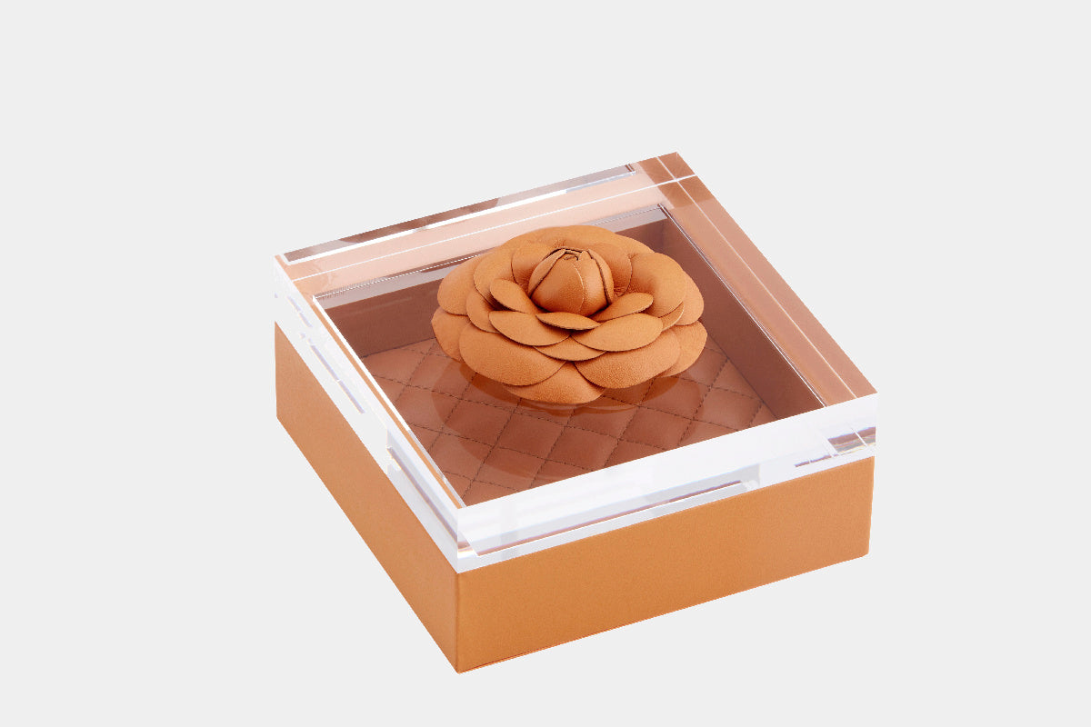 Kožená krabička na drobnosti s víkem FLEUR DIAMONDS