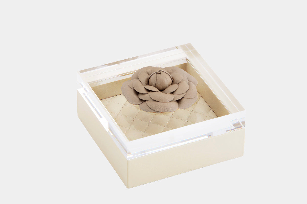 Kožená krabička na drobnosti s víkem FLEUR DIAMONDS