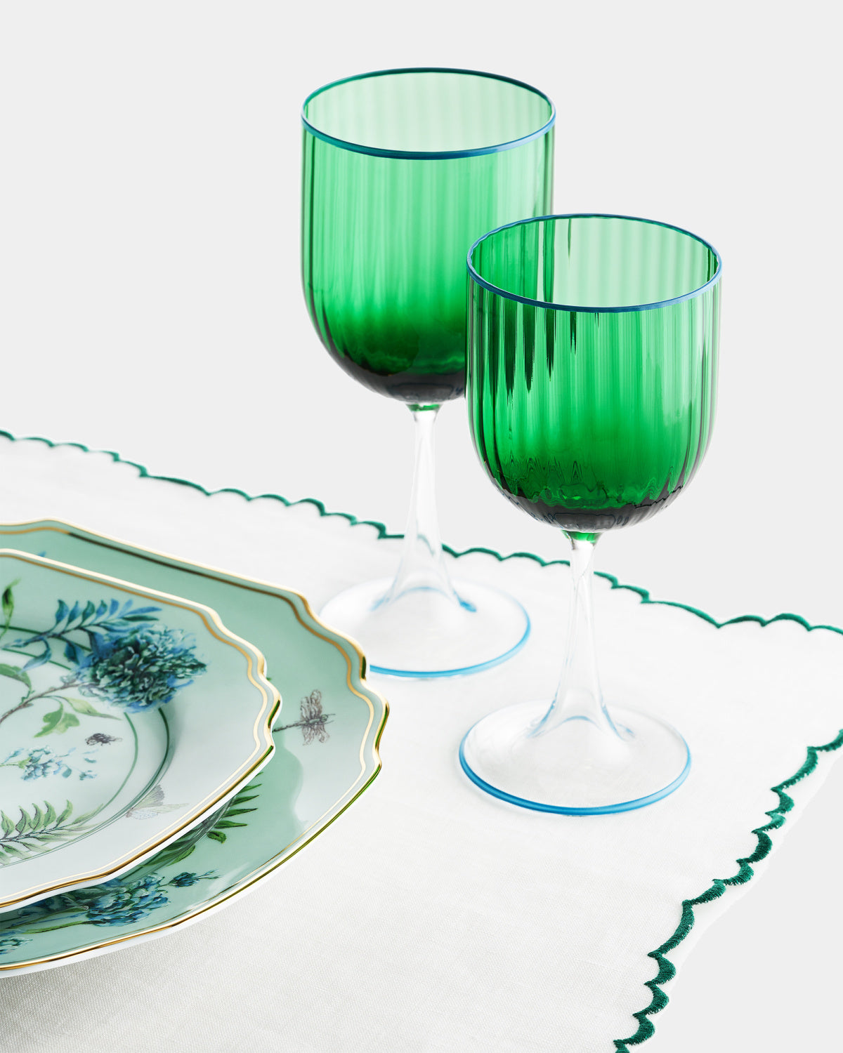 Aquazzura STRIPED EMERALD sklenice na červené víno