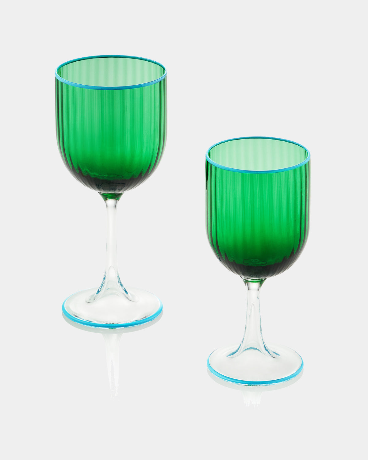 Aquazzura STRIPED EMERALD sklenice na bílé víno, sada 2 ks