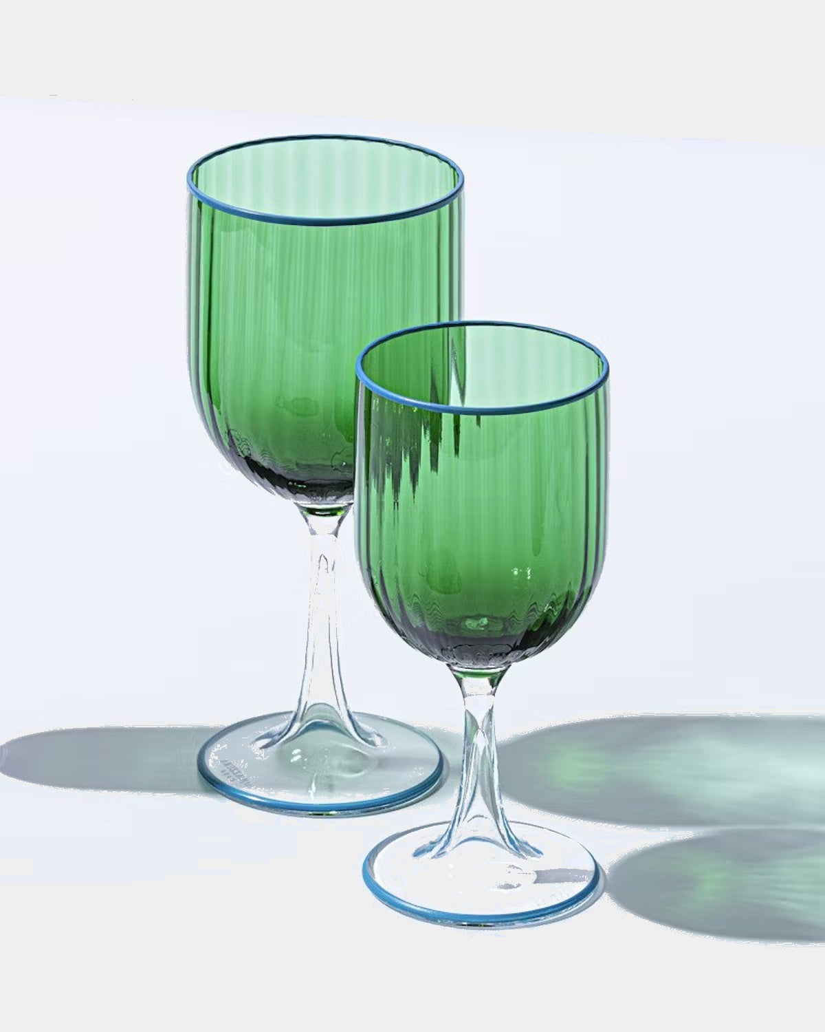 Aquazzura STRIPED EMERALD sklenice na bílé víno, sada 2 ks
