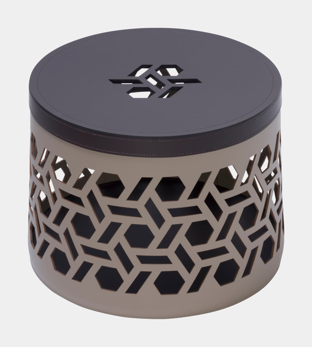 Nízký kožený koš VIENNA 30cm