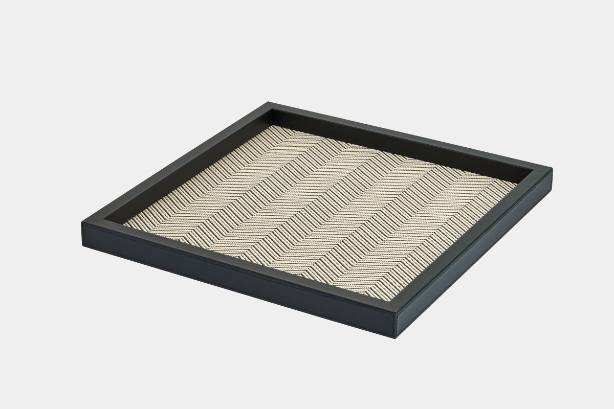 Čtvercový kožený podnos FEBE WAXED