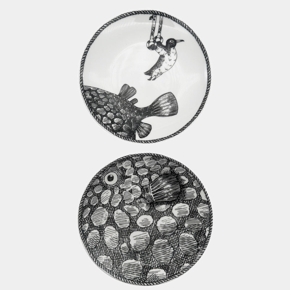 MONTGOLFIERS Sada porcelánových talířků 15cm