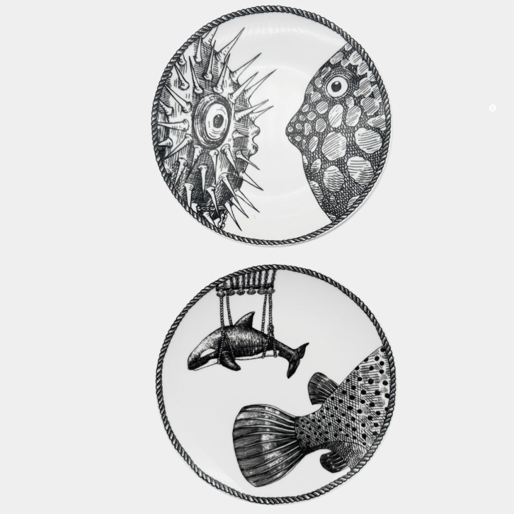 MONTGOLFIERS Sada porcelánových talířků 15cm