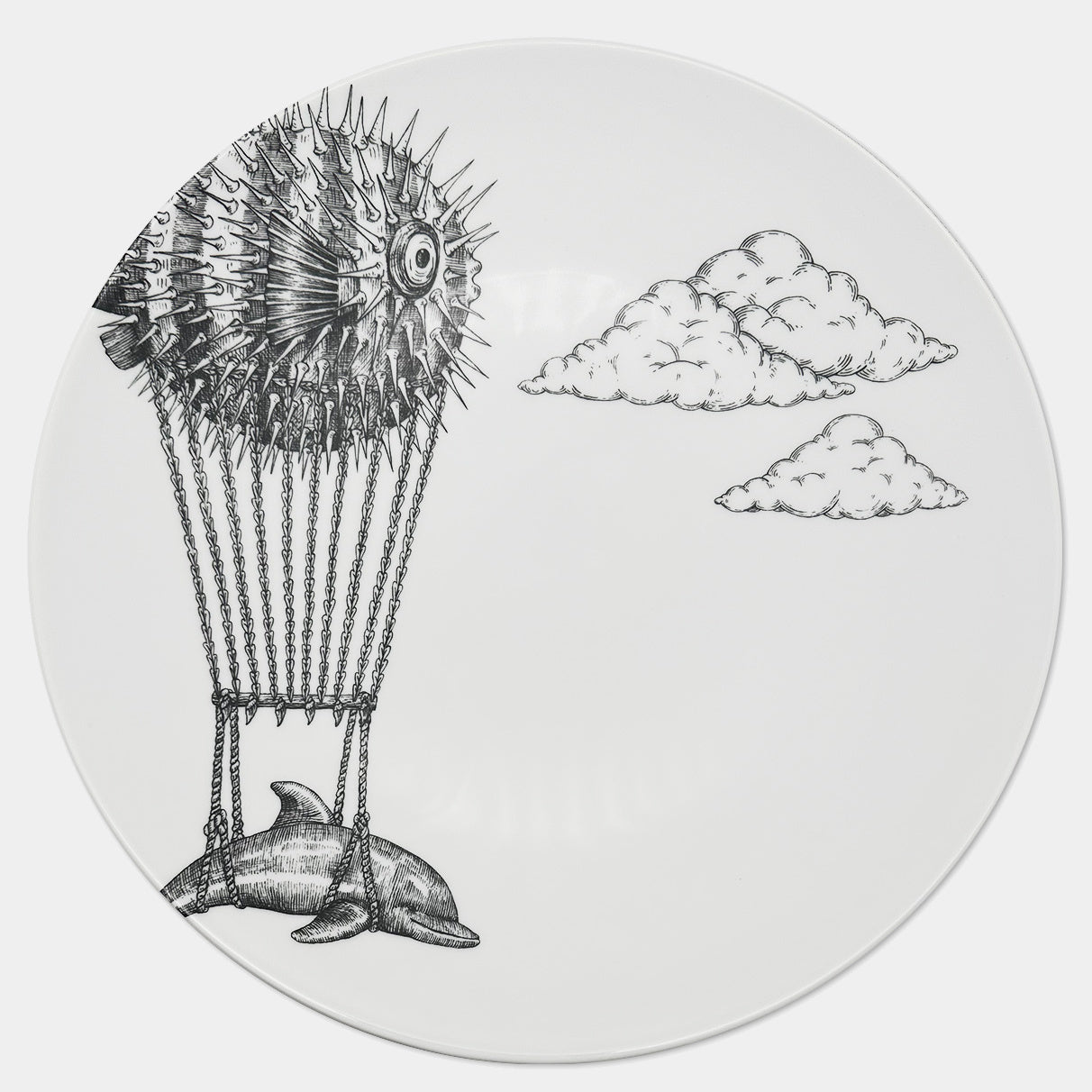 MONTGOLFIERS Porcelánový talíř Delfín