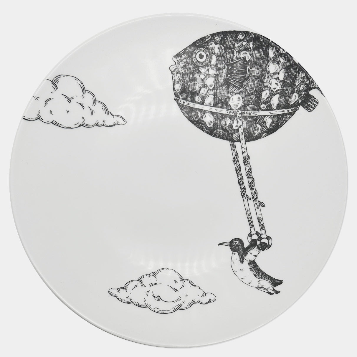 MONTGOLFIERS Porcelánový talíř Tučňák