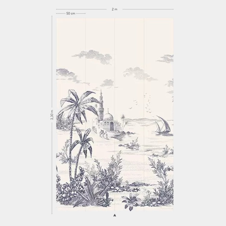 GIEN Panoramatická tapeta s orientálním freskovým motivem