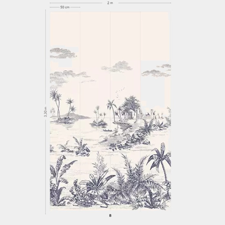 GIEN Panoramatická tapeta s orientálním freskovým motivem