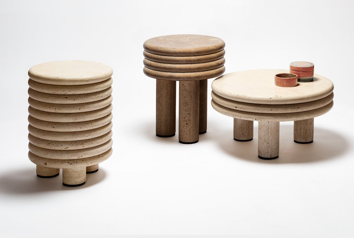 Scala designová stolička z přírodního travertinu