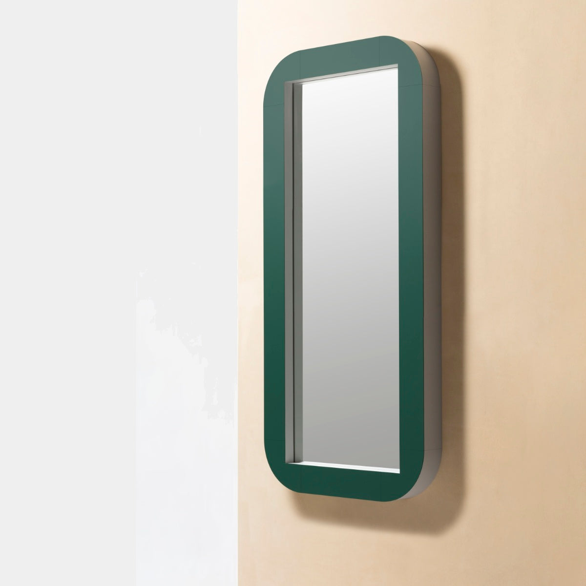 CAPITOL Designové zrcadlo s koženým rámem