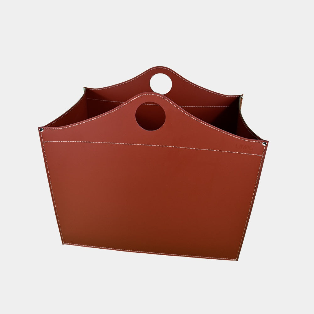 WOODBAG kožený koš na krbové dřevo