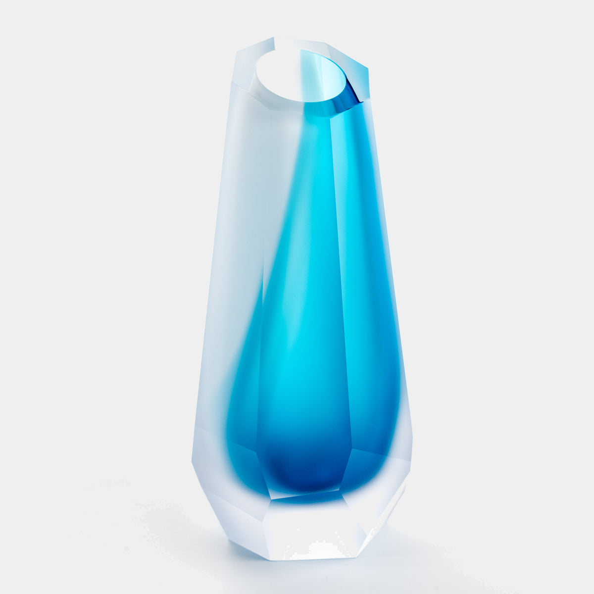 Křišťálová váza HRANA / LESK – Aqua Mist II