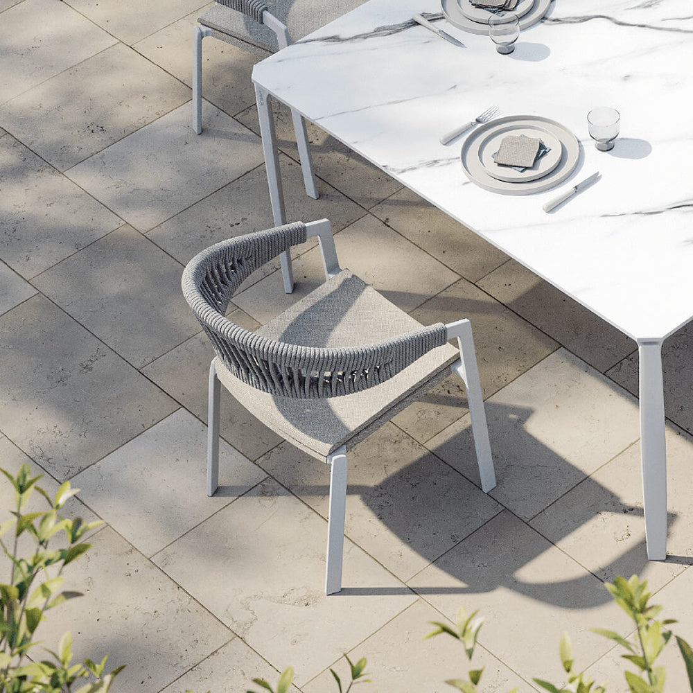 MYYOUR PUSH Zahradní jídelní židle s pletenou opěrkou