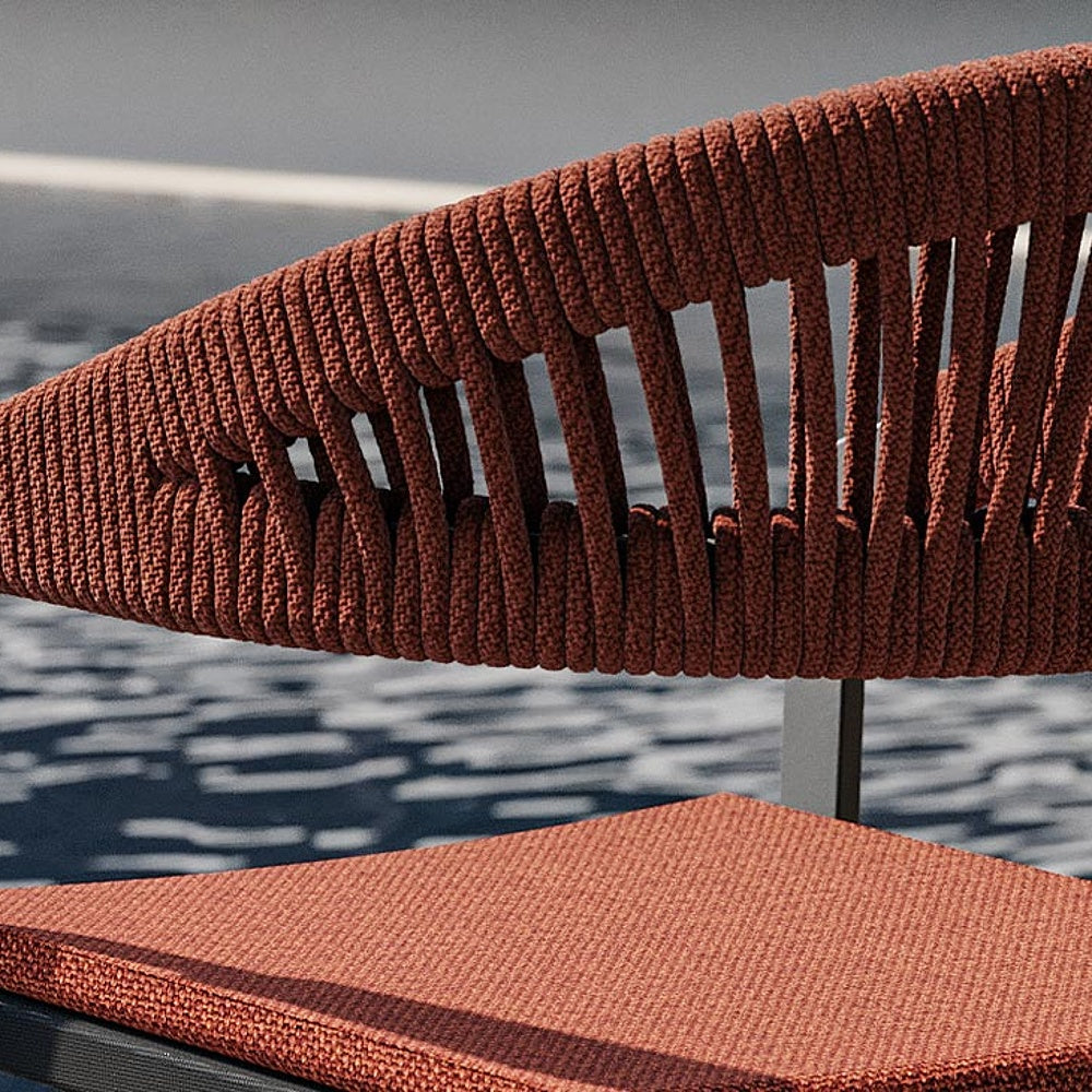 MYYOUR PUSH Zahradní jídelní židle s pletenou opěrkou