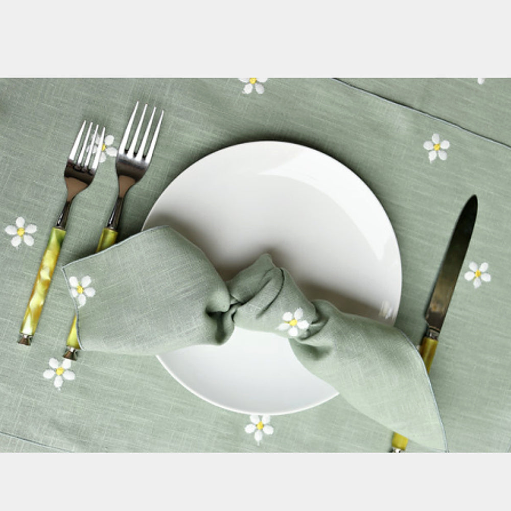 Giardino Segreto Lněné prostírání Pratoline s vyšitými květy