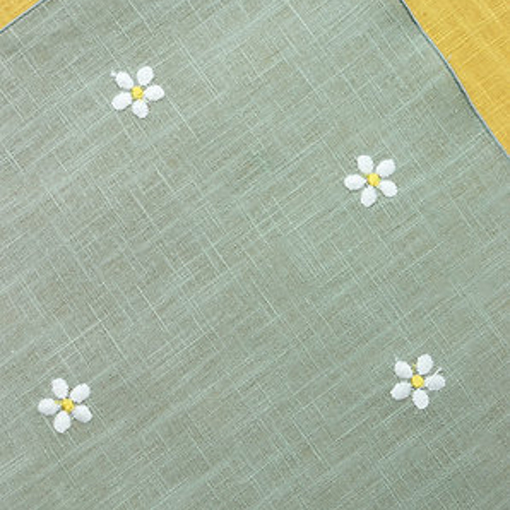 Giardino Segreto Lněný ubrus Pratoline s kopretinami