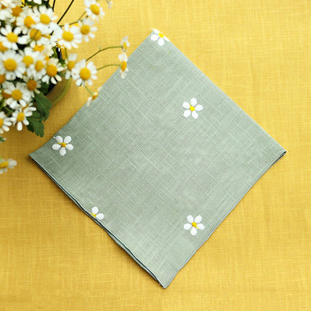 Giardino Segreto Lněné ubrousky Pratoline s vyšitými květy