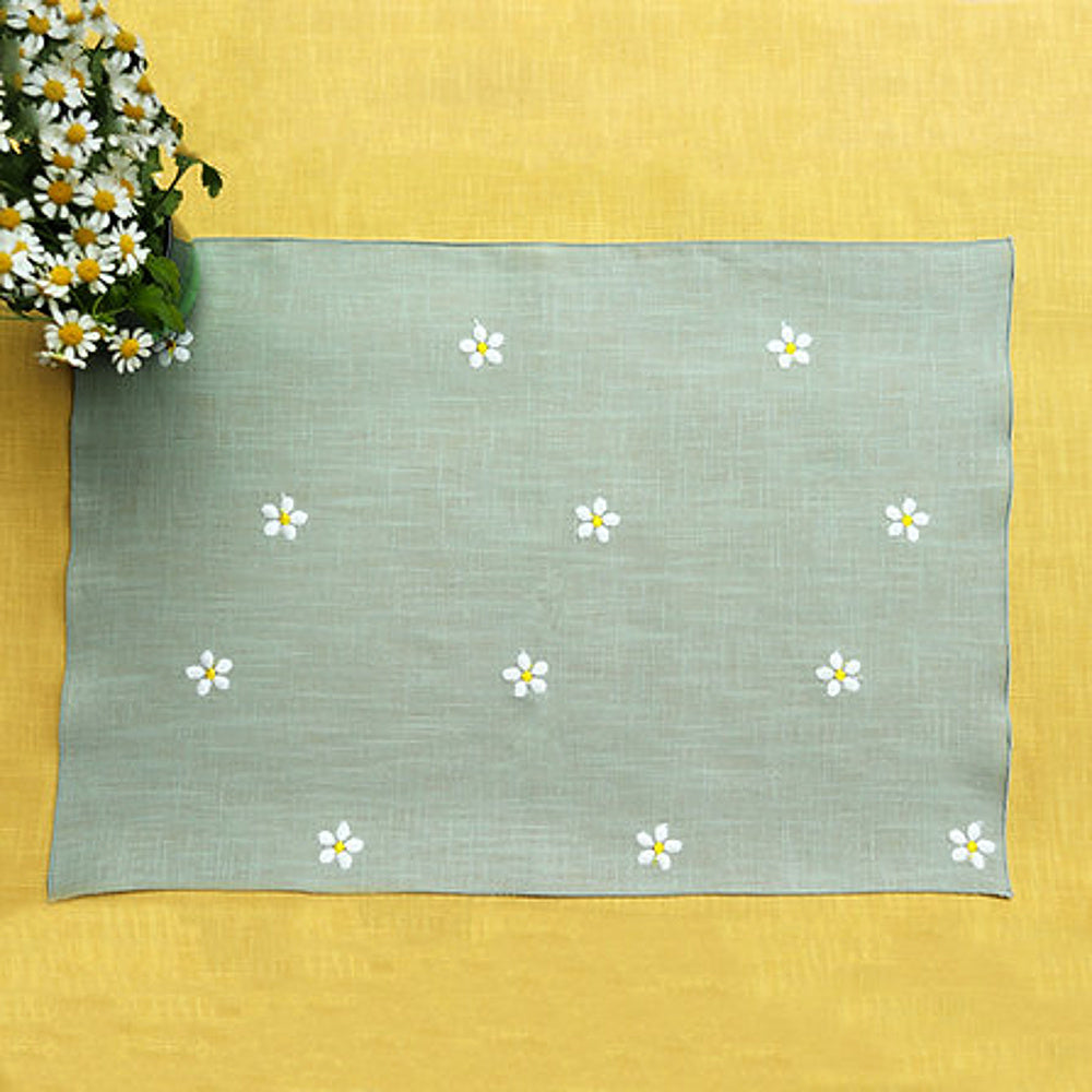 Giardino Segreto Lněné prostírání Pratoline s vyšitými květy