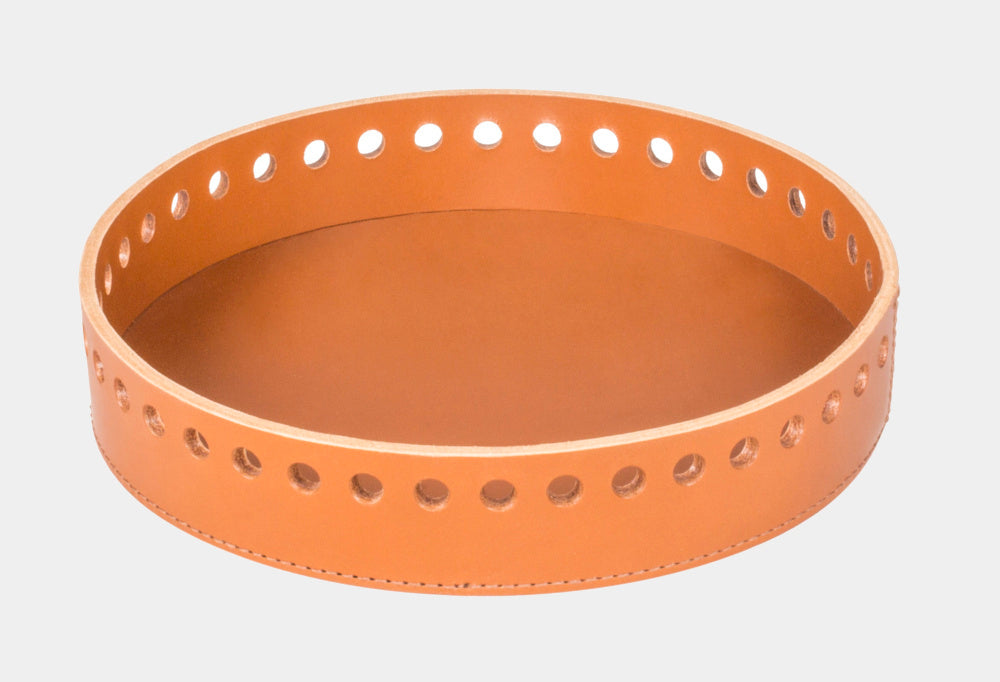 Kulatý kožený podnos MIMOSA