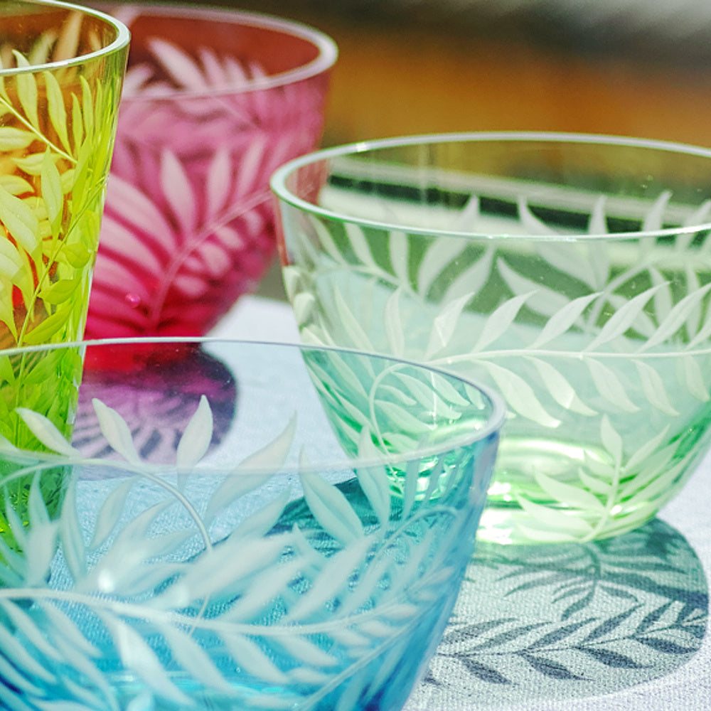 THERESIENTHAL Broušená křišťálová mísa FEUILLES