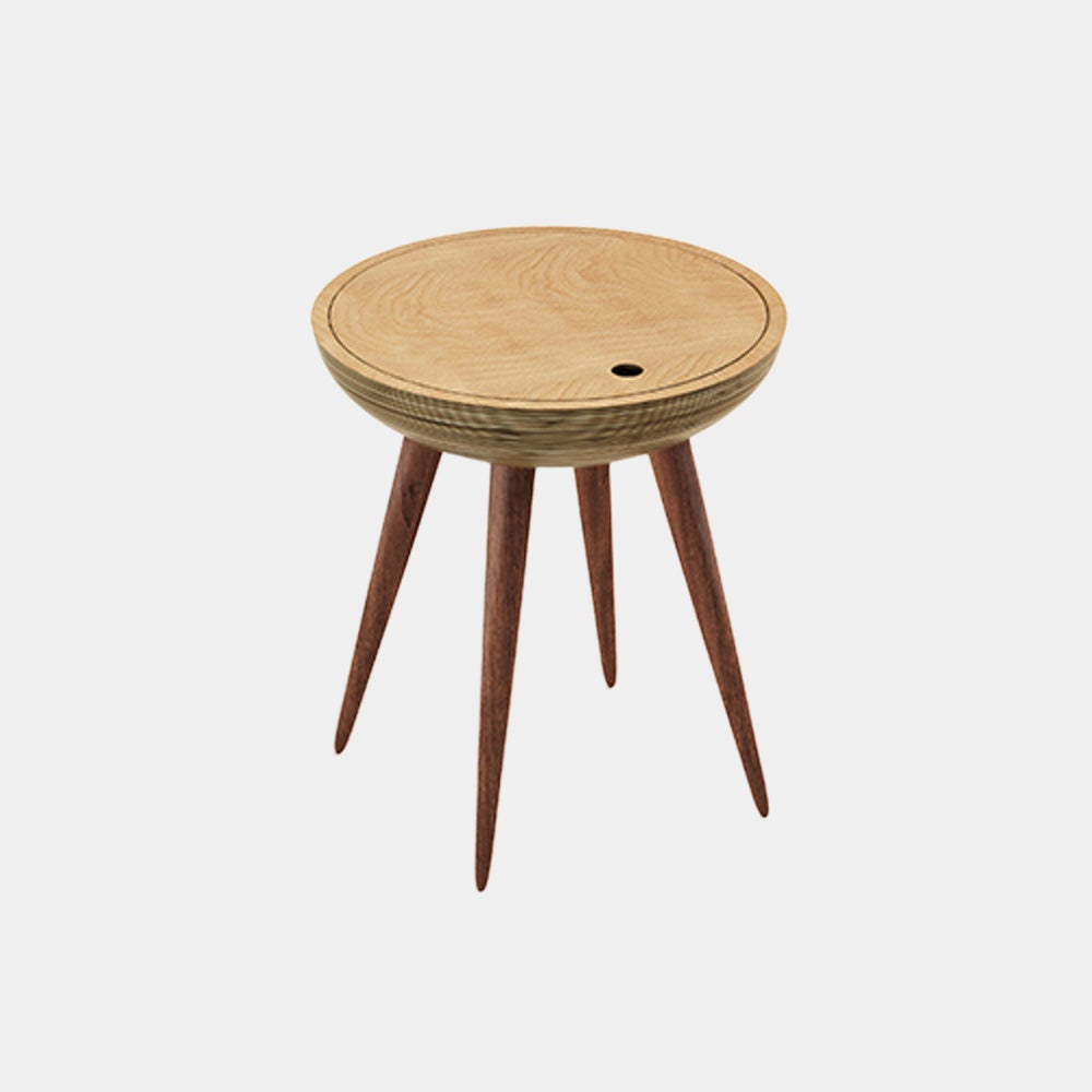 Noční stolek Audrey – lakovaný buk a březová dýha, barevná linka, design Helena Dařbujánová