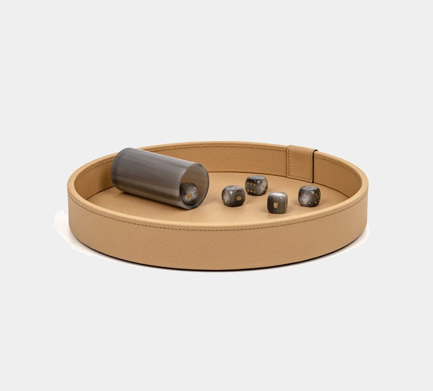 Pinetti Designová kožená sada hracích kostek