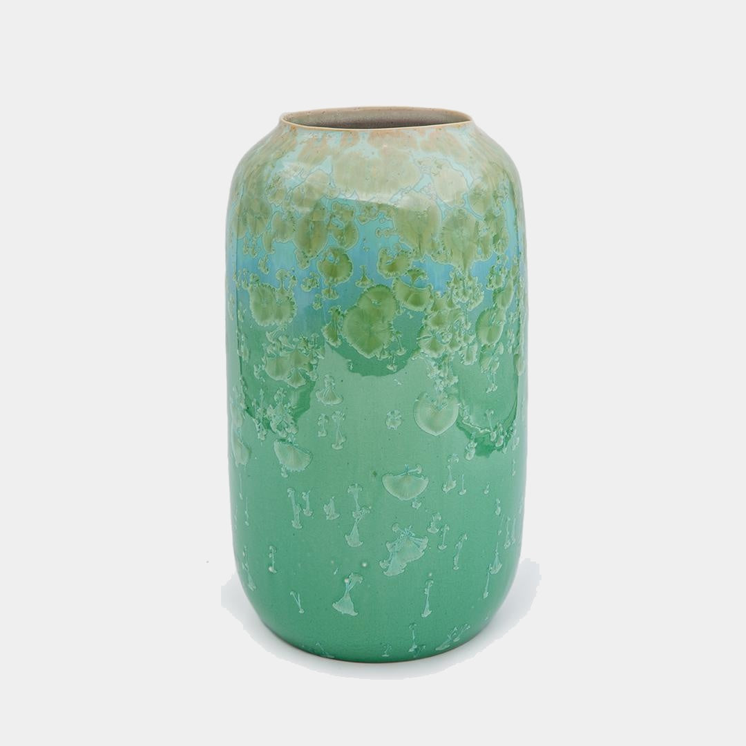 kameninová váza modrá zelená plody erlanu