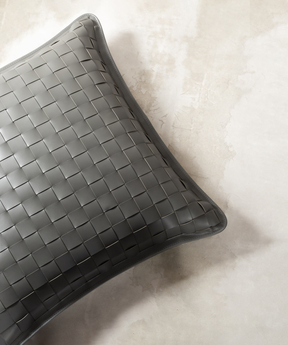 Leather decorative pillow VERONA