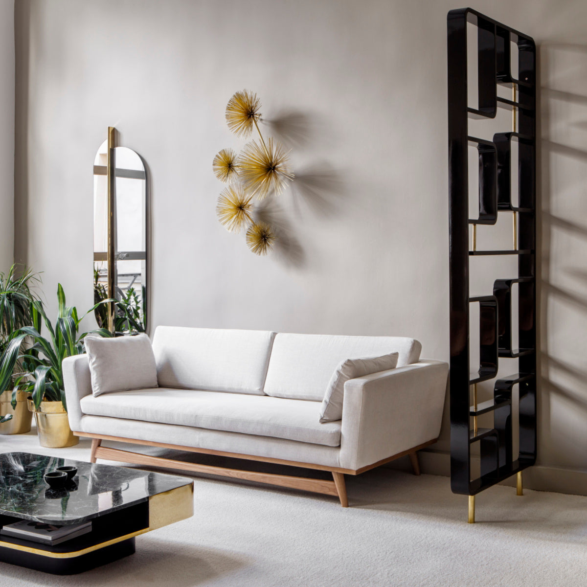 Designový konferenční stolek LOUNGE s mramorovou deskou