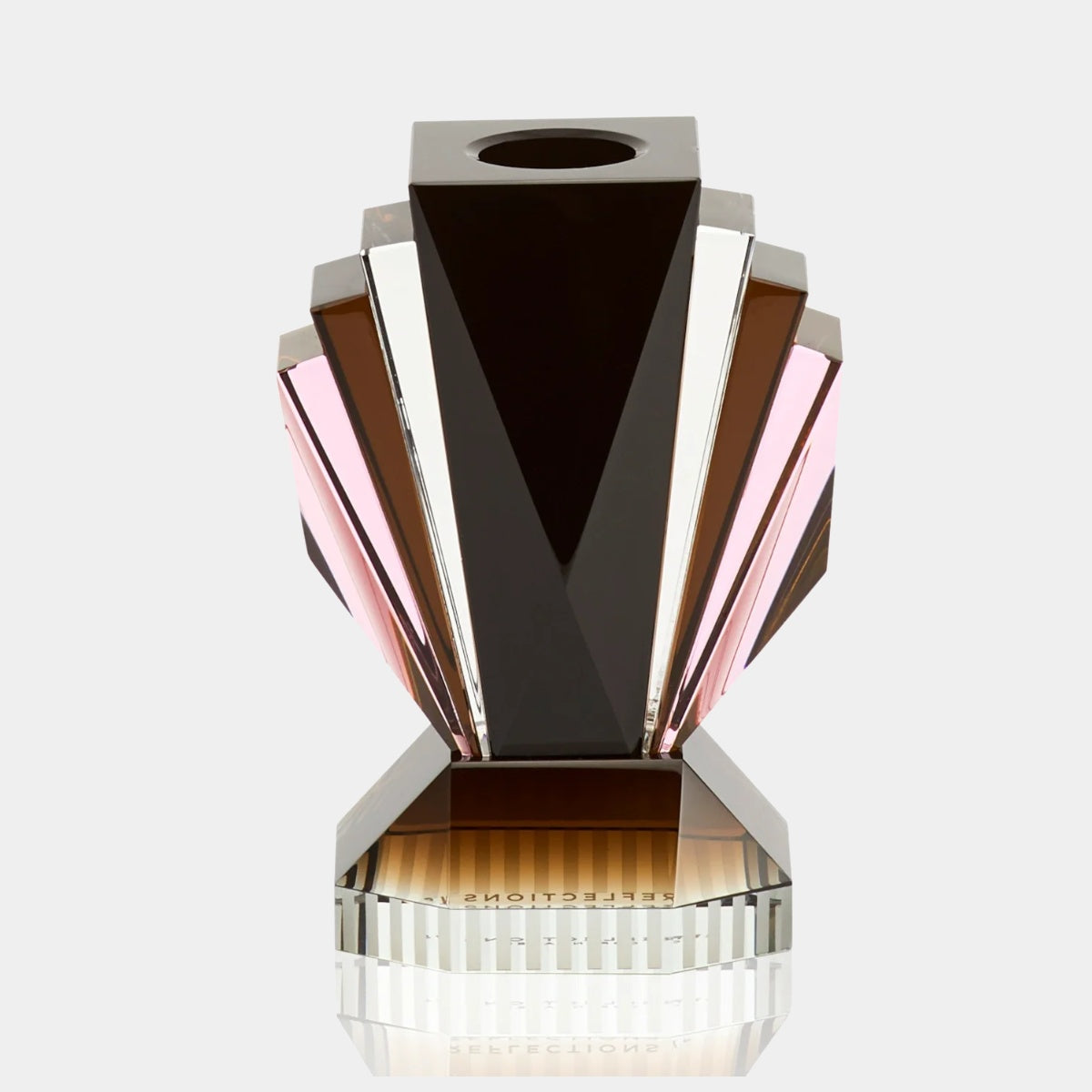 Art Deco svícen z barevného křišťálu Brooklyn