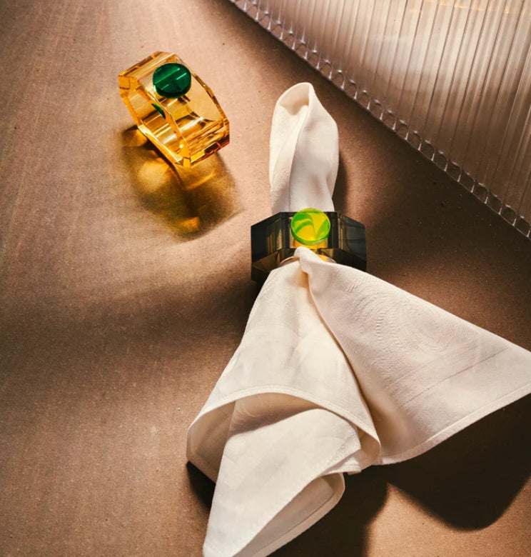 REFLECTIONS COPENHAGEN Designový kroužek na látkový ubrousek z křišťálu